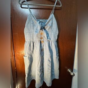 USED NO FLAWS Light Blue Button-Down Sundress